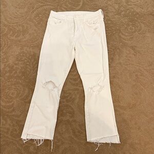 MOTHER White Cropped Jeans